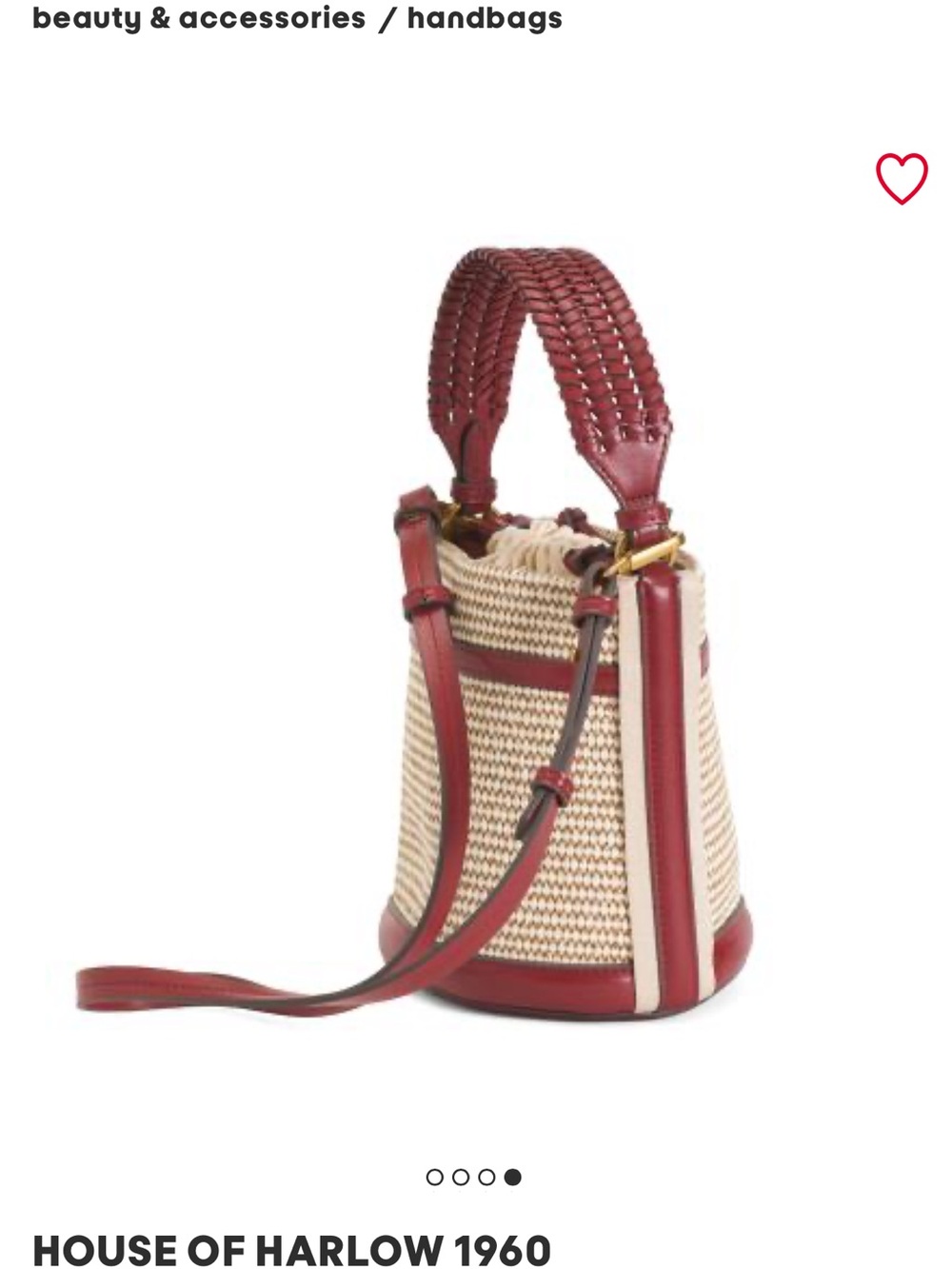 Brown and Cream Woven Bucket Hobo - Picture 2 of 3